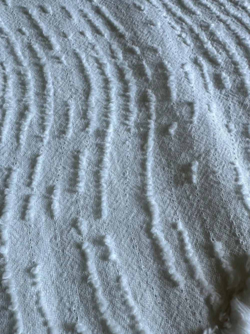Vintage Chenille Bedspead White 74